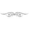 tribal tattoo - owl eye silver