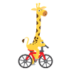 Children's motif: Giraffe rides on a bicycle