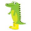 Kindermotiv Tiershirt grünes Krokodil Geschenkidee