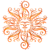 Tribal sun. Midsummer, summer festival.