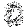Birds / tree / circle / mushrooms
