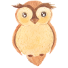 Uhu Hibou Aquarelle