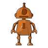 Kleiner orangener Roboter