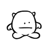 Trauriges Monster / Männchen (Schwarz)