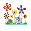 Snail on flower meadow