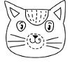 Comic Katze Gesicht mit Spruch