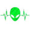 Alien Alien Head Alien Heartbeat Pulse ECG