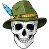 - Totenkopf mit Filzhut