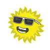 Sun with sunglasses
