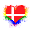 Rainbow Flag Heart Denmark GayPride