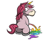L'unicorno fa pipì nei colori dell'arcobaleno