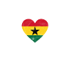 Ghana flag, heartbeat gift