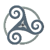 Triskele Celtic symbol gray blue