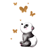 Dreaming cartoon panda