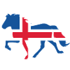 Töltende Icelandic with Icelandic flag