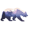 Bear silhouette with background