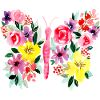 Farverig sommerfugl med blomster
