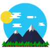 Flat Design Outdoor Mountain Forrest Park Gift