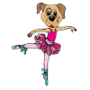 Ballerina Hund am Tanzen