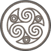 Triskele Celtic spiral brown