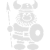 Viking with shield and spear illustration