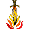 Sword in flames