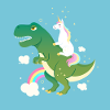 Licorne sur dinosaure