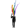 creative businessman rainbow splatter