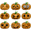 Émotions de citrouille d'Halloween Retro