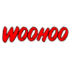 Woohoo - lettrage Popart rouge