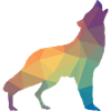 Wolf mosaic, silhouette, profile