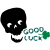 Good Luck shamrock txt & skull