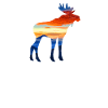 Moose Sunset Mountains