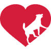 Heart with dog