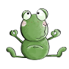 Frog makes yoga - frogs - meditation - toad