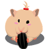 Mignon hamster brun clair manger