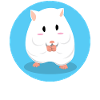 Cute white hamster eating