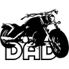 Biker DAD Black/White Motorcycle