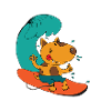 Surfing dog