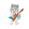 Husky dog guitar