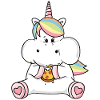 Lustiges Pizza Einhorn dick pummelig Unicorn Humor