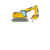 Hydraulikbagger - Baustelle Bagger gelb