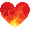 Heart with fire eu