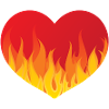 Heart with fire eu