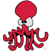 Playful Red Octopus Illustration