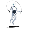 Roboter der Seilspringt