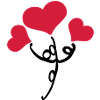 Red hearts flower