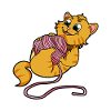 Chatte laine peinant
