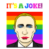 Spöttischer Putin Regenbogenfahne