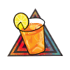 Retro triangle of lemon tea